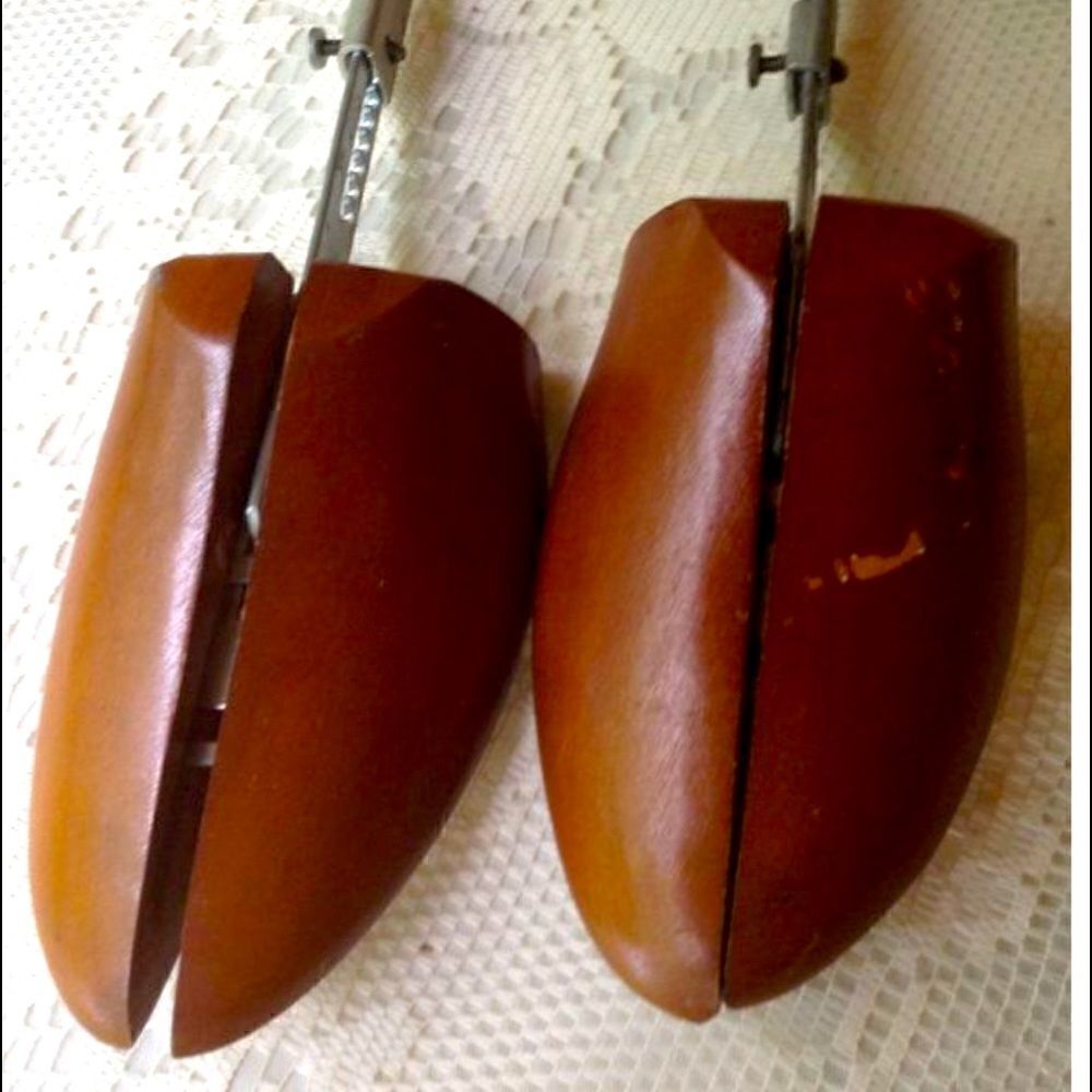 Vintage shoe stretcher- wooden unisex pair(2) walnut finish